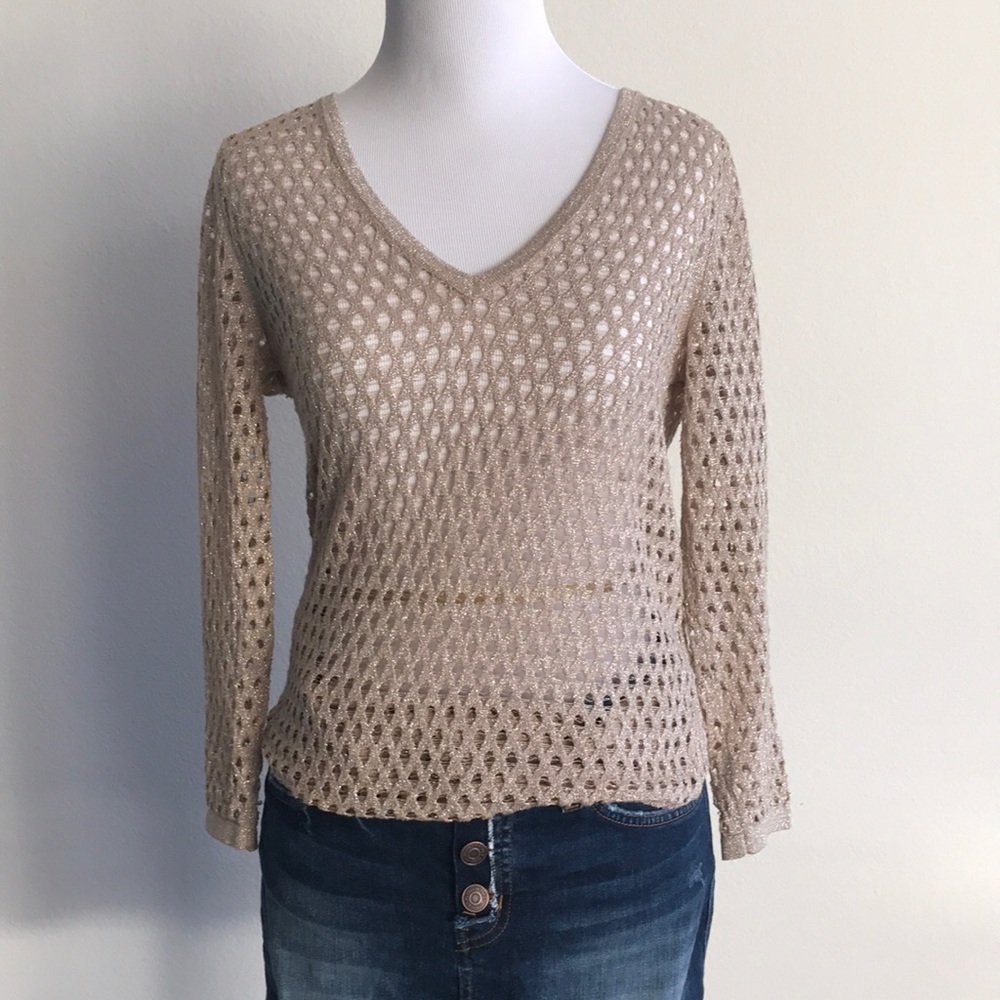 SPARKLE ! Armani Exchange gold sweater Small